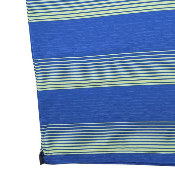 Under Armour Golf Polo Mens XL Blue Green Stripes Loose Fit Heatgear Performance - Picture 4 of 12